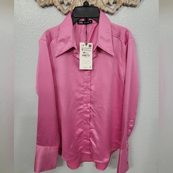 NWT Zara Deep Cuff Heavy Satin Effect Shirt - Picture 2 of 8